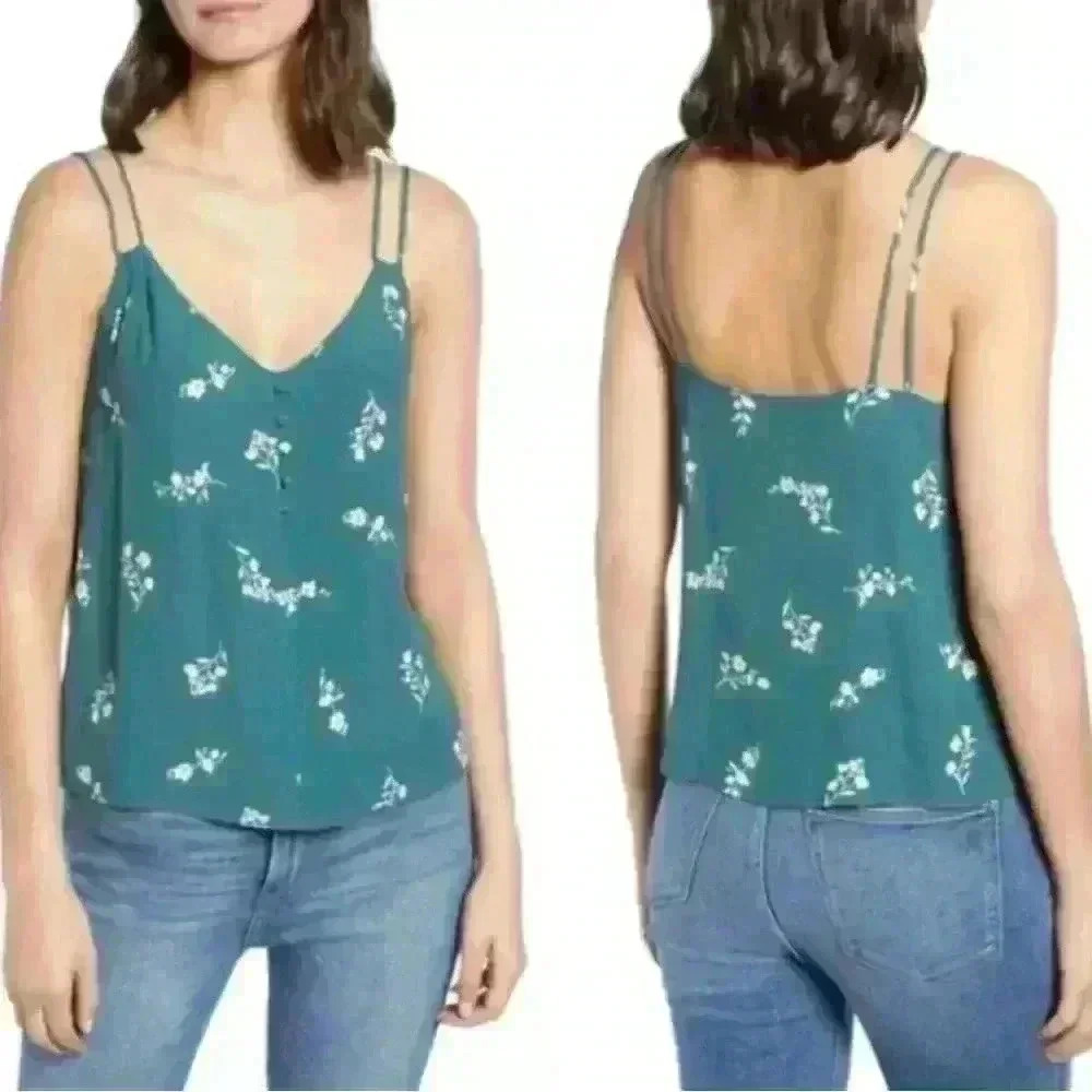 Chelsea 28 Women’s Teal Balsam Classic Bloom Cami Top Size XS